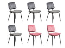 Set 6 eetkamerstoelen NOVALI - Antraciet/Burgundy C-XOO 36662SET