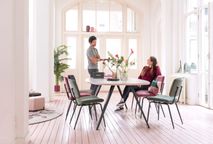 Set 6 eetkamerstoelen NOVALI - Antraciet/Burgundy C-XOO 36662SET