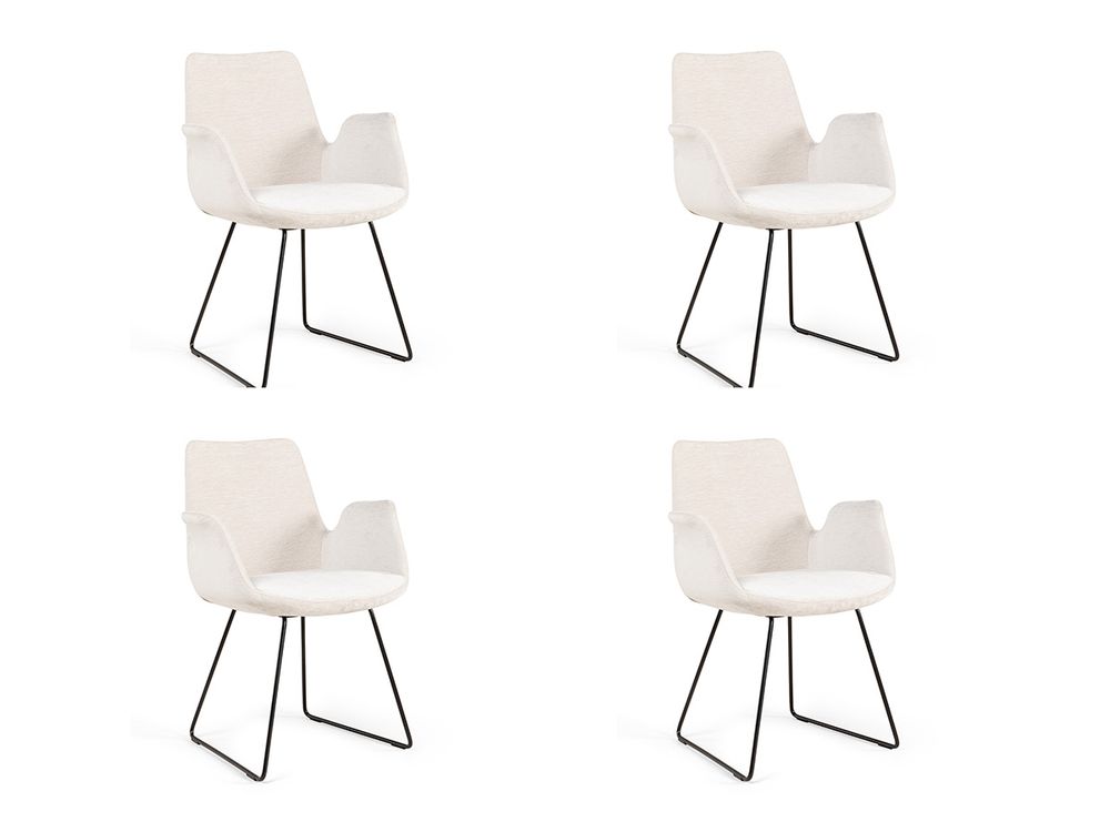 Set 4 eetkamerstoelen MILL - Cream C-ZAZ MI SET