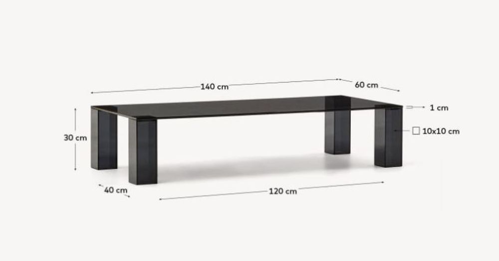 Salontafel ADULARIA - Blauw glas KAV T0600053CC03