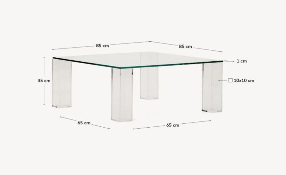 Salontafel ADULARIA - Blauw glas KAV T0600054CC07