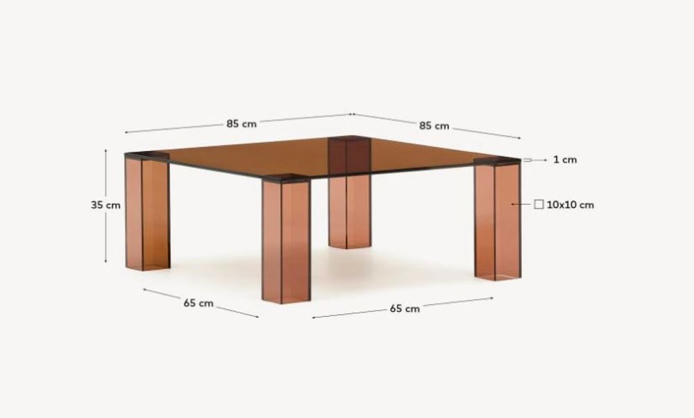 Salontafel ADULARIA - Donkergrijs glas KAV T0600054CC10