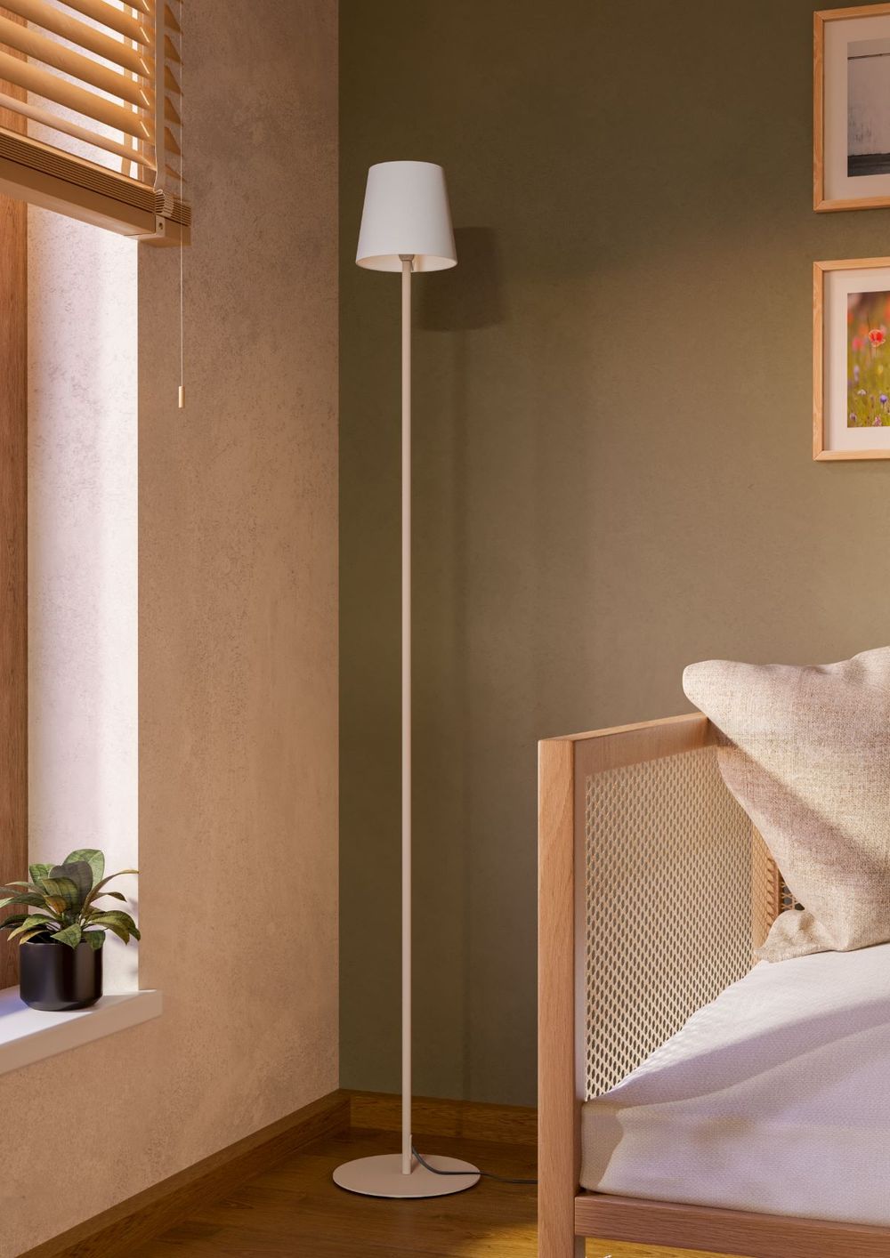 Vloerlamp FIORANA - Zand/Wit EGL 901112