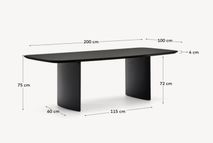 Eetkamertafel LITTO - Zwart gelakt KAV T0100064LL01