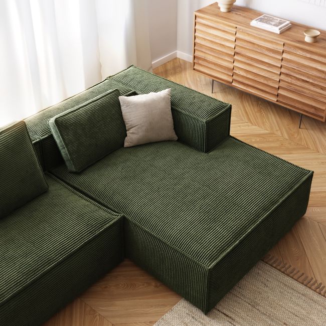 Kussen BLOK - Groen corduroy