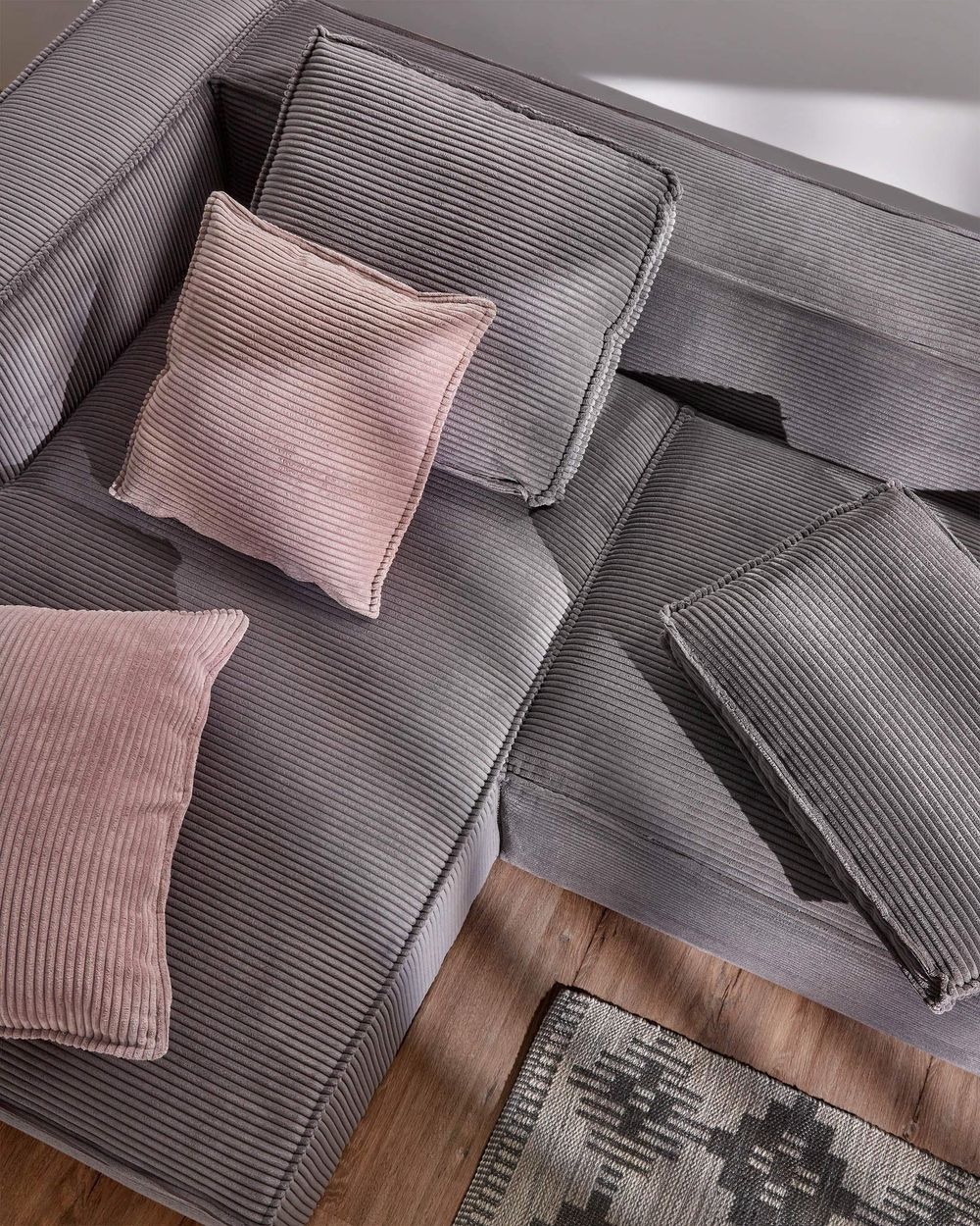 Kussen BLOK - Groen corduroy KAV AA4723LN15