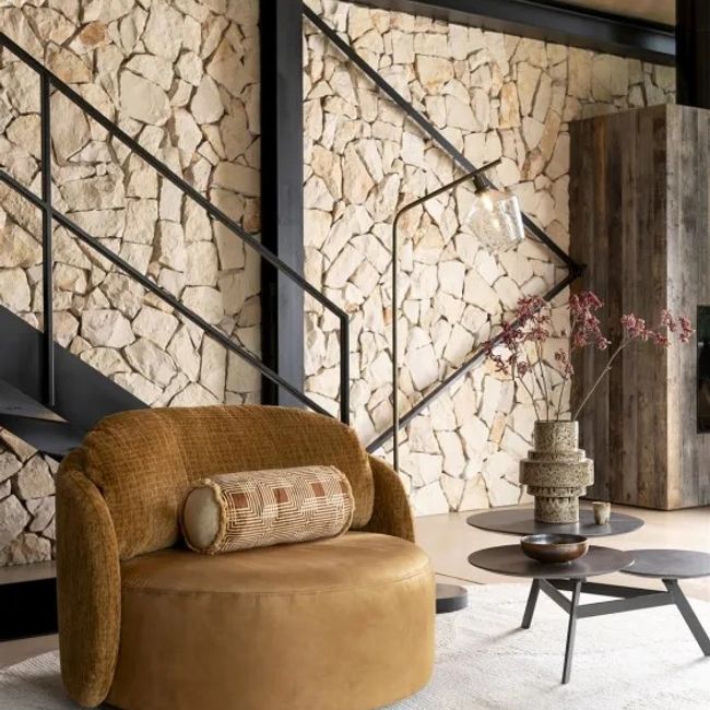 Loveseat met draaivoet MURCIAL - Oker