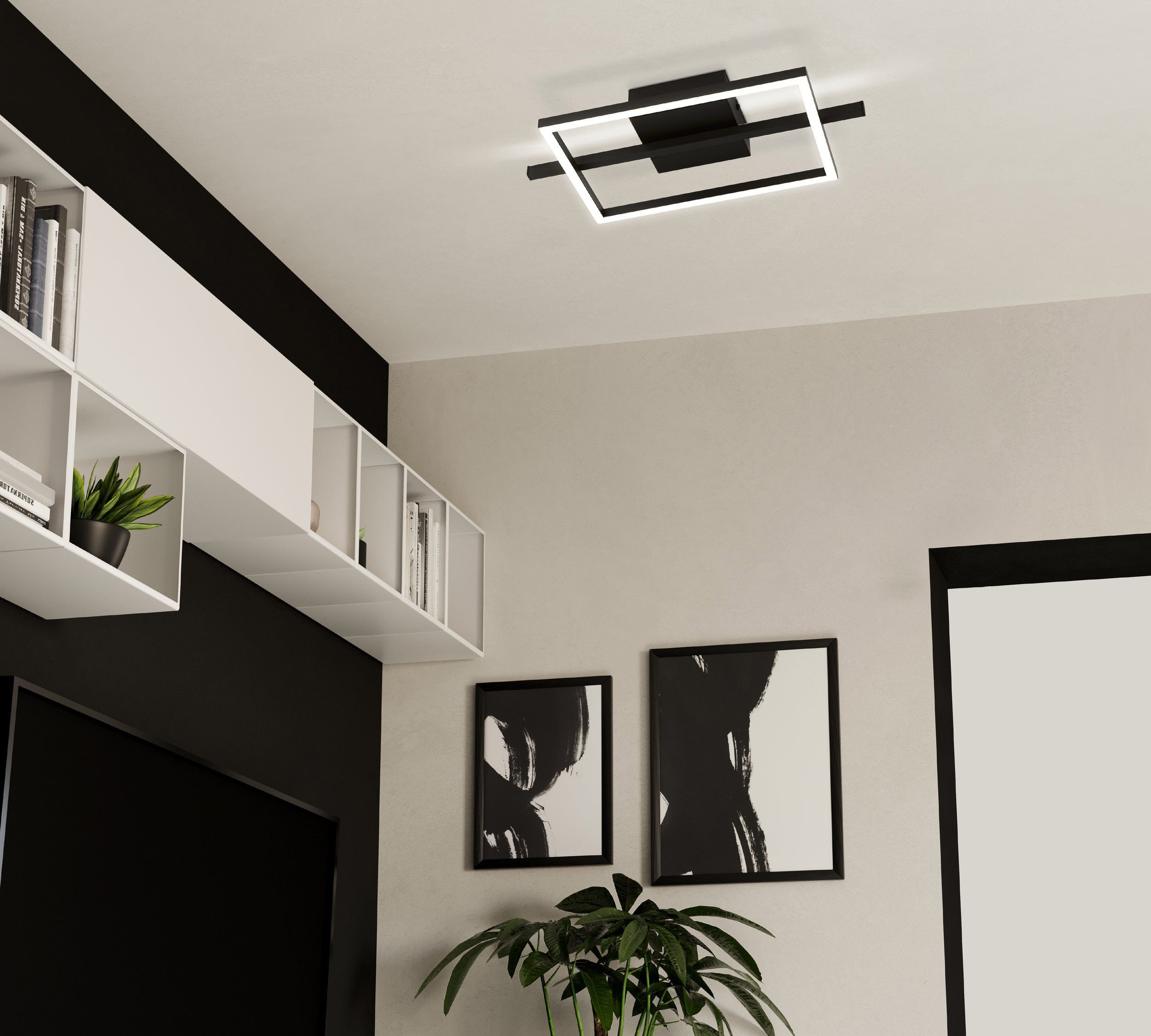 Plafondlamp vierkant AMANDOLO - Zwart