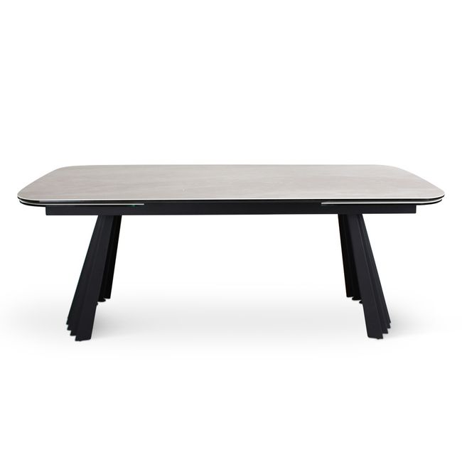 Uitschuifbare tafel PAYA - Beige keramiek
