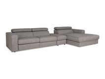 Hoekzetel BREGA met elektr. relax - Grijze stof C-RCR-74-HKS1