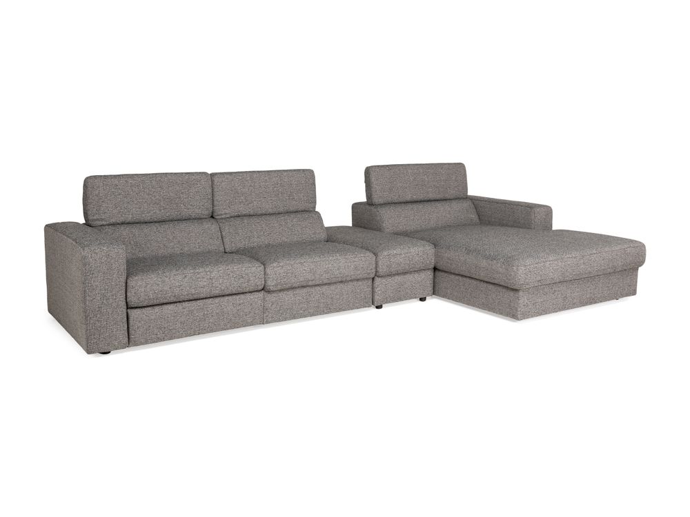 Hoekzetel BREGA met elektr. relax - Grijze stof C-RCR-74-HKS1