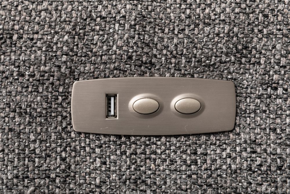 Hoekzetel BREGA met elektr. relax - Grijze stof C-RCR-74-HKS1