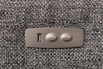 Hoekzetel BREGA met elektr. relax - Grijze stof C-RCR-74-HKS1