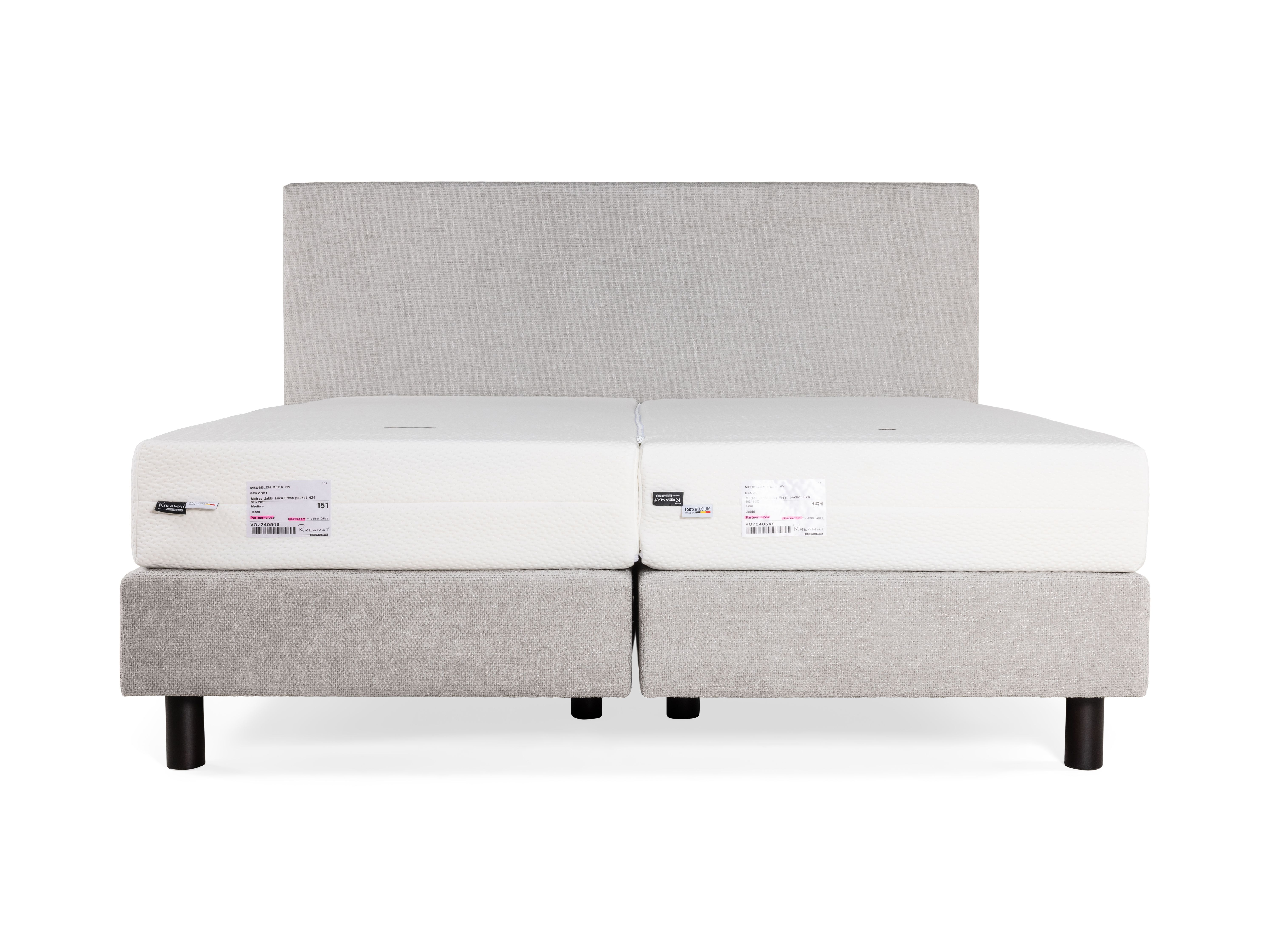 Boxspring JABBI GLISS incl. firm matrassen - Grijs