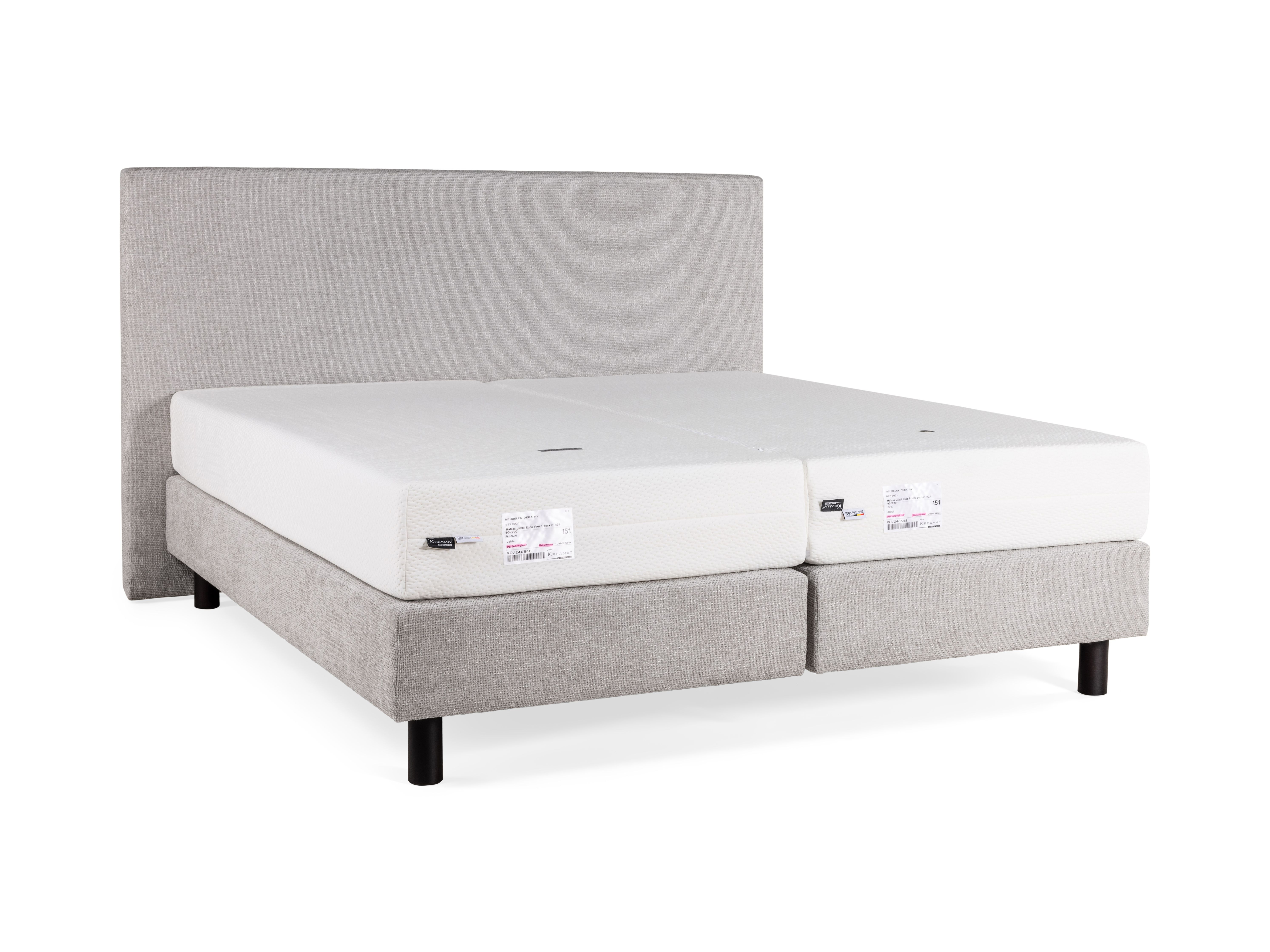 Boxspring JABBI GLISS incl. firm matrassen - Grijs