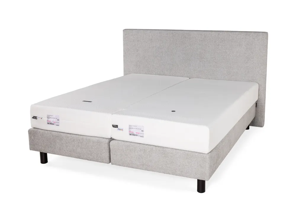 Boxspring JABBI GLISS incl. firm matrassen - Grijs C-KRE-34-BX180-FIRM-B606
