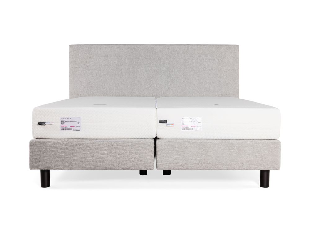 Boxspring JABBI GLISS incl. medium matrassen - Gri C-KRE-34-BX180-MED