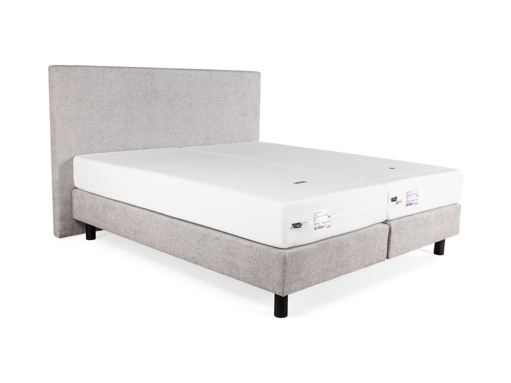 Boxspring JABBI GLISS incl. medium matrassen - Gri C-KRE-34-BX180-MED