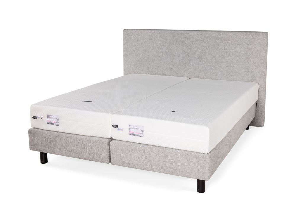 Boxspring JABBI GLISS incl. medium matrassen - Gri C-KRE-34-BX180-MED