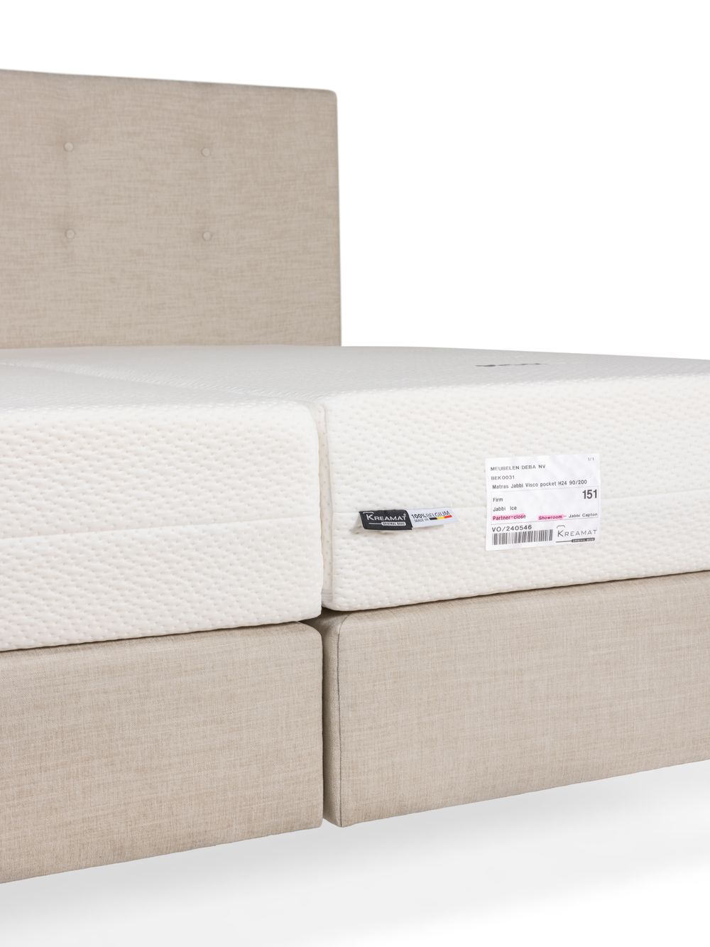 Boxspring JABBI CAPTON incl. medium matrassen - Be C-KRE-35-BX1820-MED
