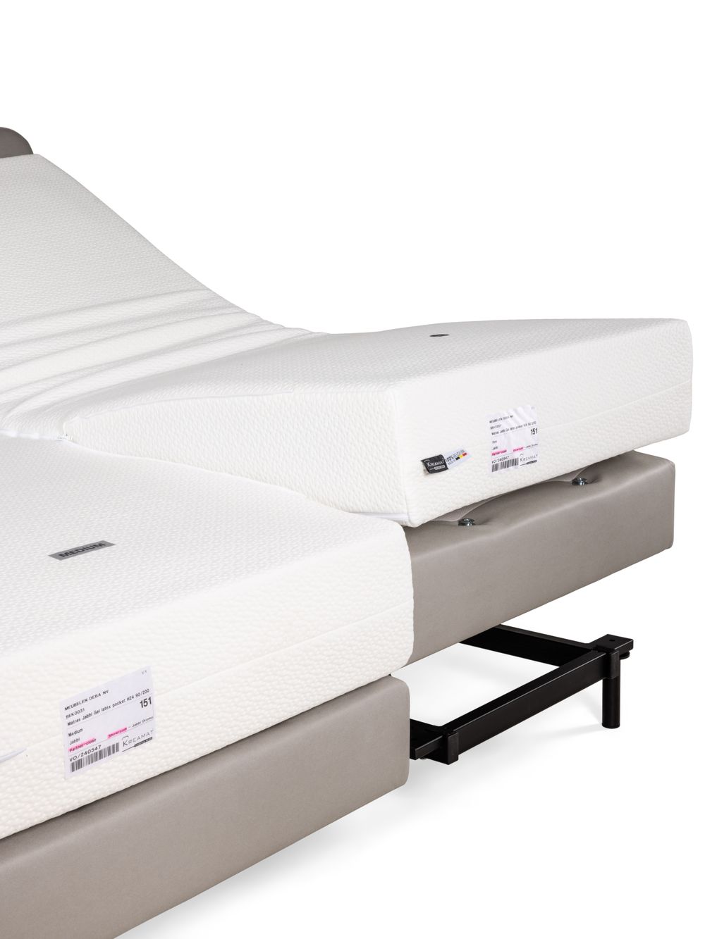 Elektr. boxspring incl. medium matrassen JABBI DRO C-KRE-36-BX1820-MED