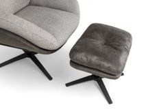 Draaifauteuil met poef ALAIN - Grijs C-DFM-4-RLX-A8O149P66