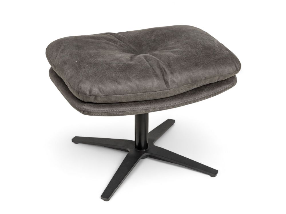 Draaifauteuil met poef ALAIN - Grijs C-DFM-4-RLX-A8O149P66