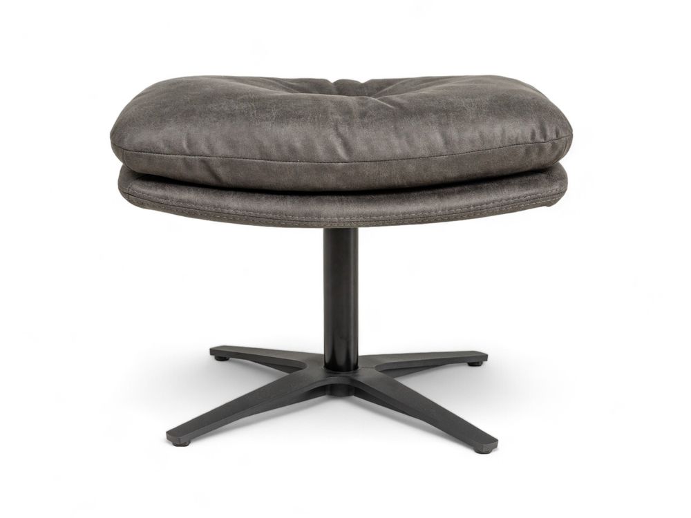 Draaifauteuil met poef ALAIN - Grijs C-DFM-4-RLX-A8O149P66