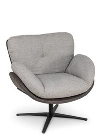 Draaifauteuil met poef ALAIN - Grijs C-DFM-4-RLX-A8O149P66