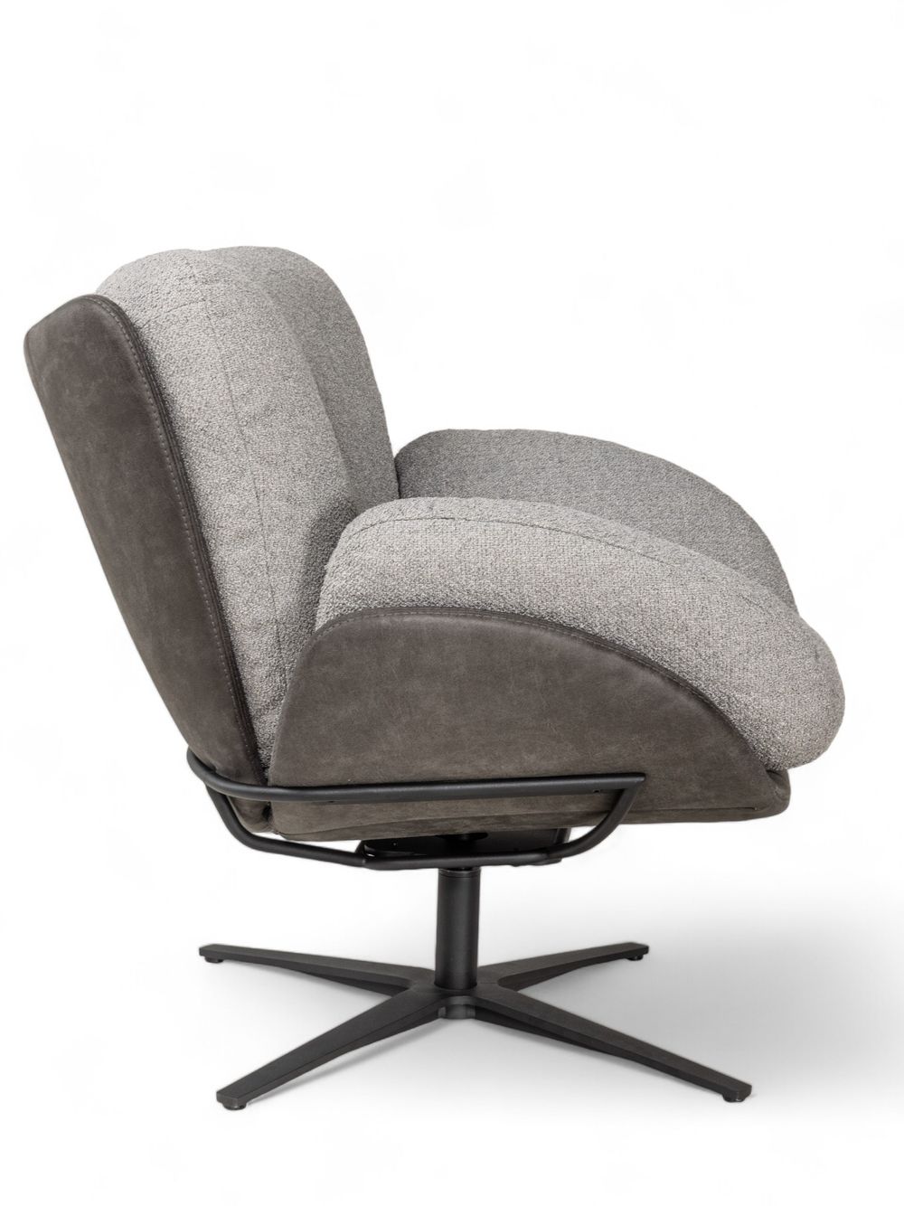 Draaifauteuil met poef ALAIN - Grijs C-DFM-4-RLX-A8O149P66