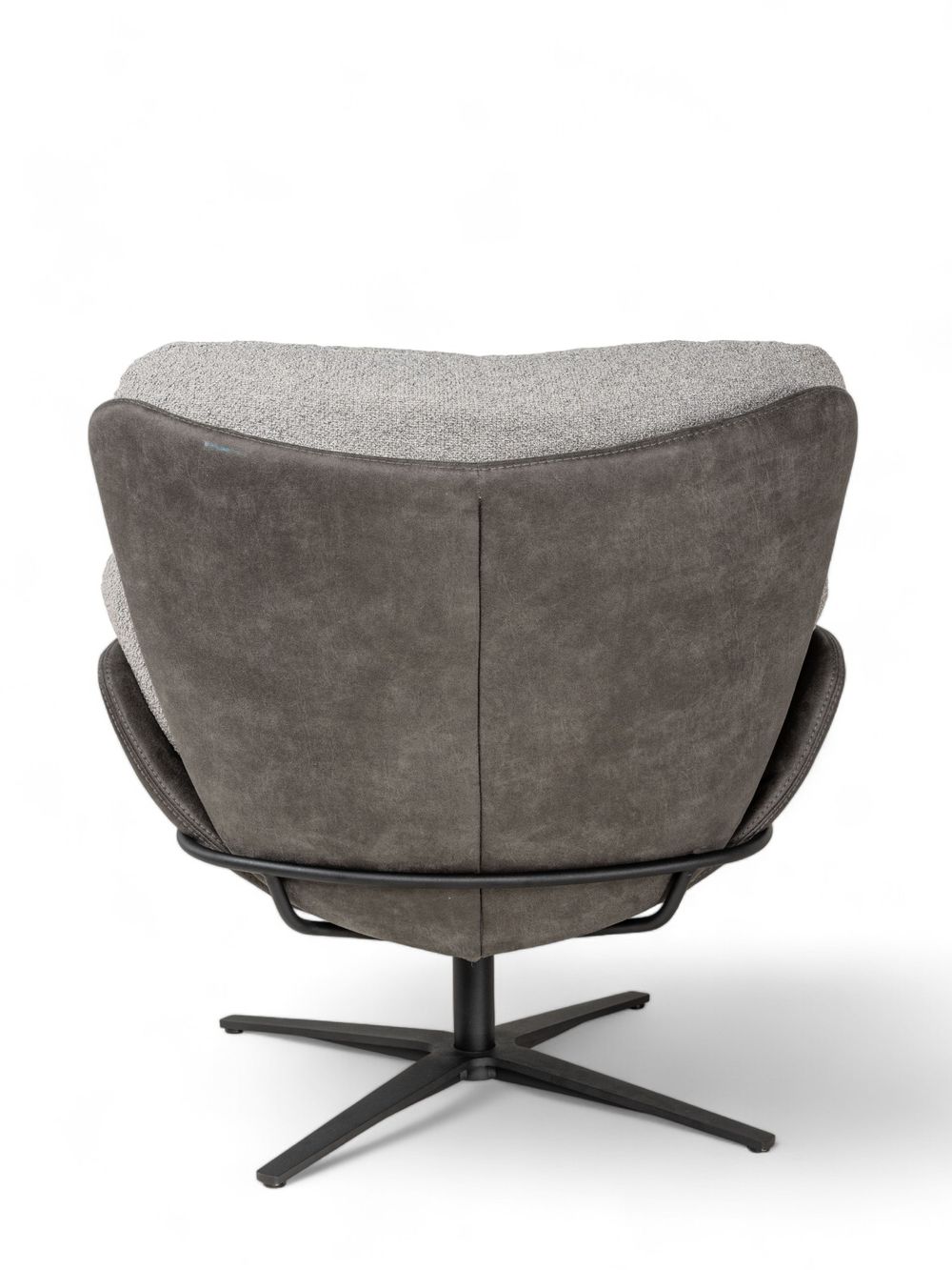 Draaifauteuil met poef ALAIN - Grijs C-DFM-4-RLX-A8O149P66