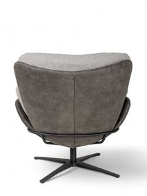 Draaifauteuil met poef ALAIN - Grijs C-DFM-4-RLX-A8O149P66