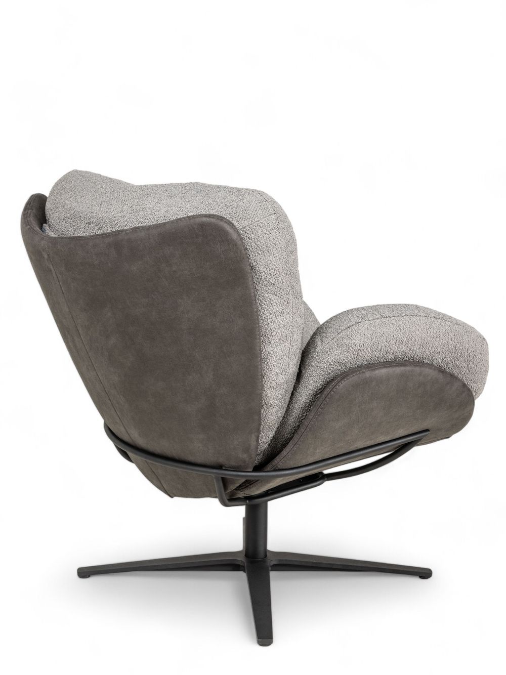 Draaifauteuil met poef ALAIN - Grijs C-DFM-4-RLX-A8O149P66