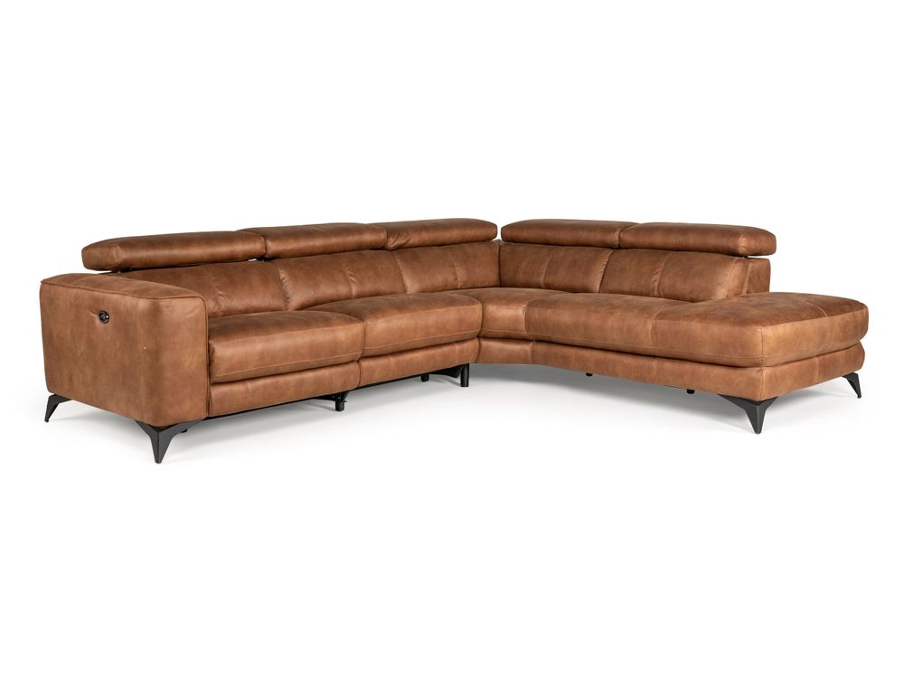 Hoekzetel met 1 elektrische relax Z76 - Cognac C-HTL-69-HKS1