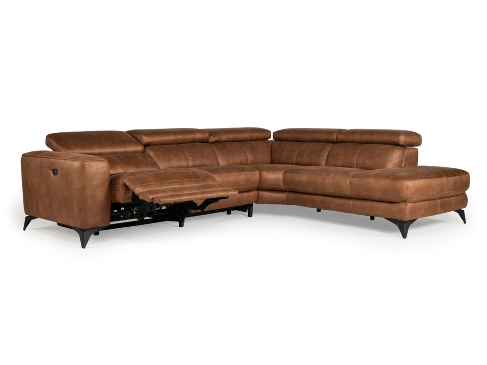 Hoekzetel met 1 elektrische relax Z76 - Cognac C-HTL-69-HKS1