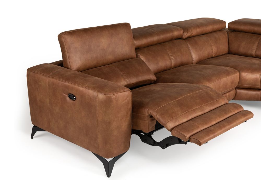 Hoekzetel met 1 elektrische relax Z76 - Cognac C-HTL-69-HKS1