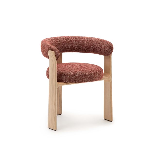 Eetkamerstoel 3 poten GRANITE - Terracotta/Naturel