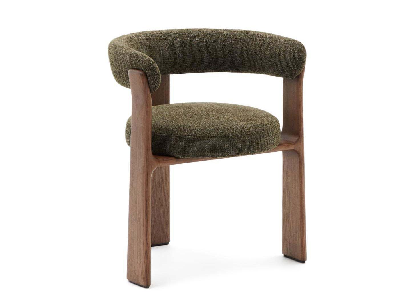 Eetkamerstoel 3 poten GRANITE - Beige/Walnoot