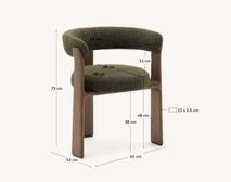 Eetkamerstoel 3 poten GRANITE - Bruin/Walnoot KAV C0100208CC19