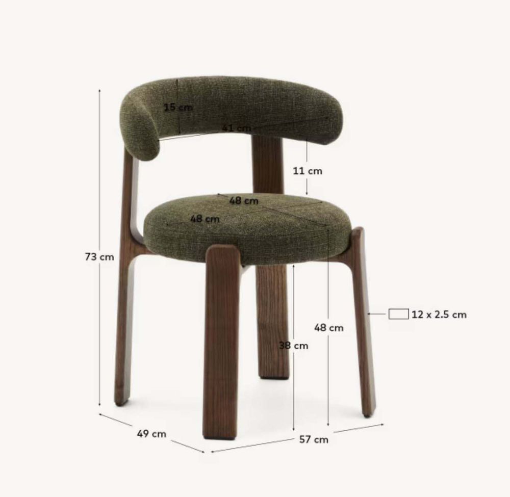 Eetkamerstoel 4 poten GRANITE - Beige/Walnoot KAV C0100209CC19