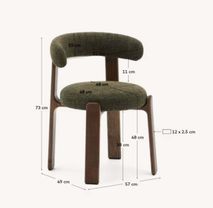 Eetkamerstoel 4 poten GRANITE - Beige/Walnoot KAV C0100209CC19