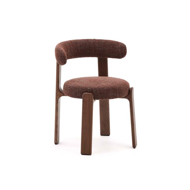 Eetkamerstoel 4 poten GRANITE - Beige/Walnoot