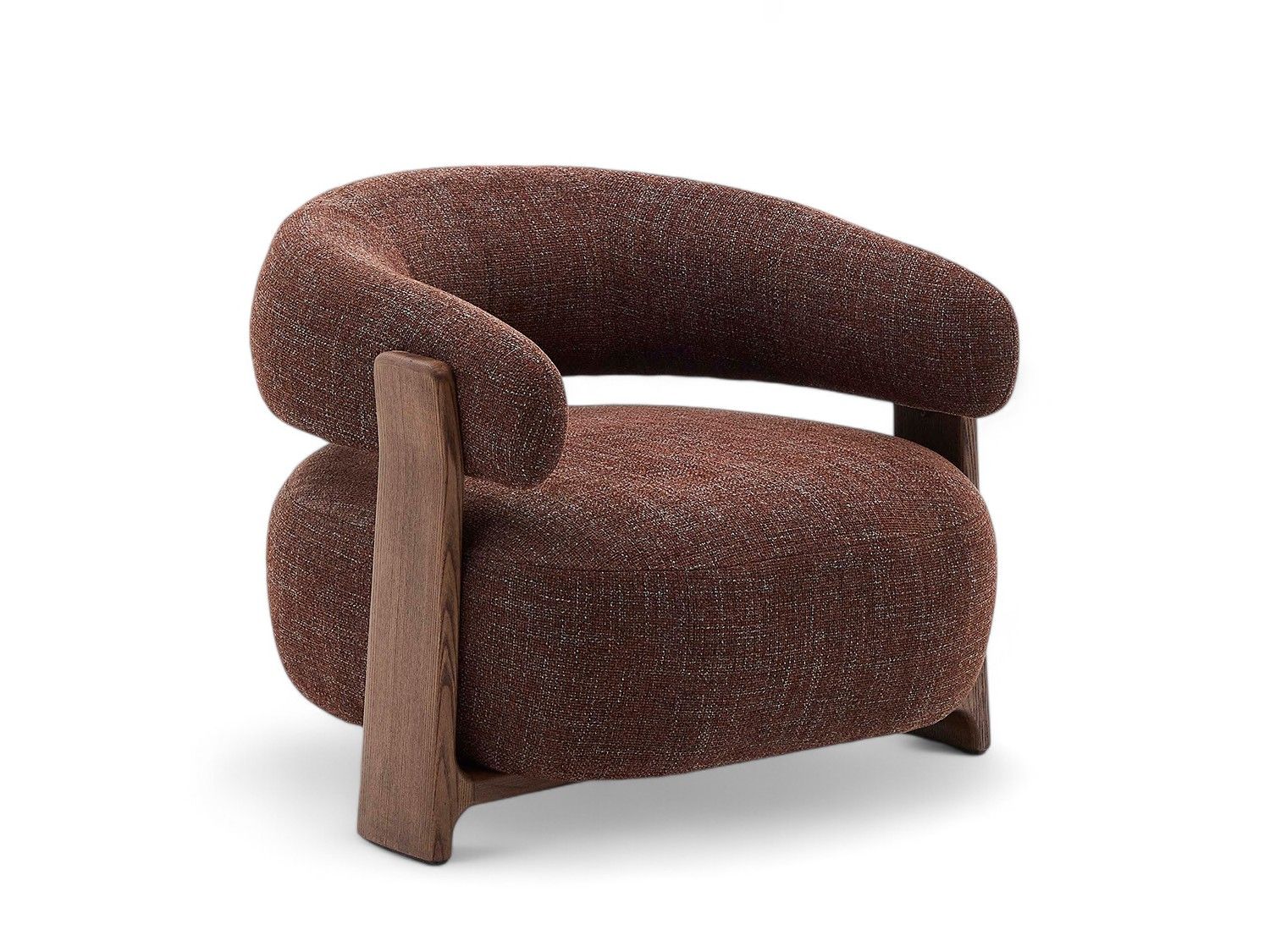 Fauteuil GRANITE - Groen/Walnoot