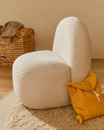 Kinderstoel BUCKY - Wit bouclé KAV K0200033HI39
