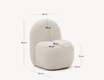 Kinderstoel BUCKY - Wit bouclé KAV K0200033HI39