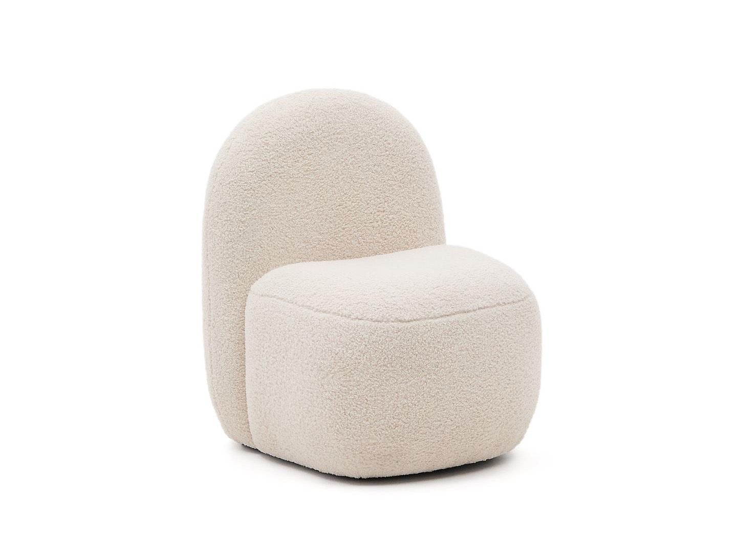 Kinderstoel BUCKY - Wit bouclé