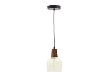 Hanglamp SILEX - Groen glas/Walnoot KAV L0100071CC03
