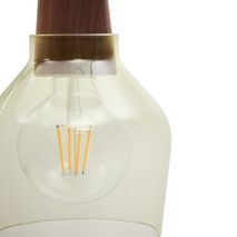 Hanglamp SILEX - Groen glas/Walnoot KAV L0100071CC03