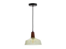 Hanglamp SILEX - Groen glas/Walnoot KAV L0100075CC06