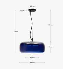Hanglamp REIG - Oranje glas KAV L0100077CC26